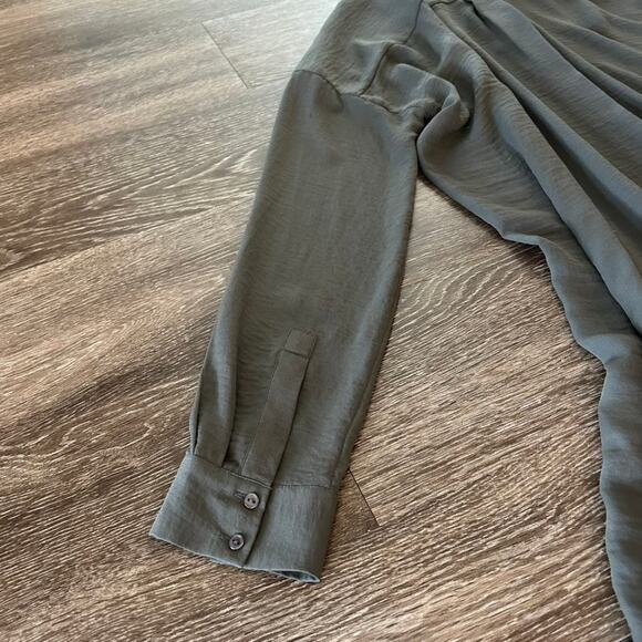 EUC COS Long Oversized Shirt Tunic Charcoal Gray Size 2 Minimalist High-Low Top - Picture 14 of 16